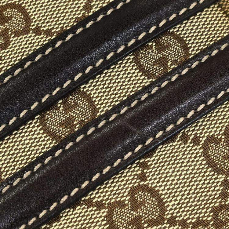 Pre Owned Gucci Bamboo Horsebit Brown Leather Top Handle Bag