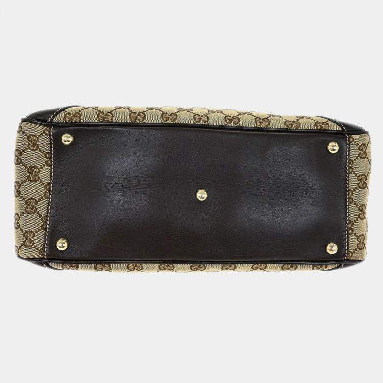 Pre Owned Gucci Bamboo Horsebit Brown Leather Top Handle Bag