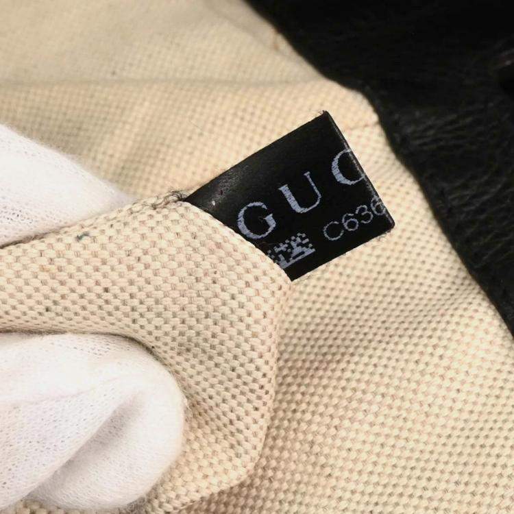 مملوكة مسبقًا Gucci Techno Horsebit XL Black Technical Fabric Hobo Bag