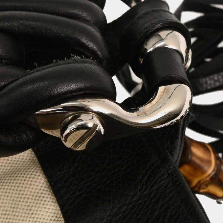 مملوكة مسبقًا Gucci Techno Horsebit XL Black Technical Fabric Hobo Bag