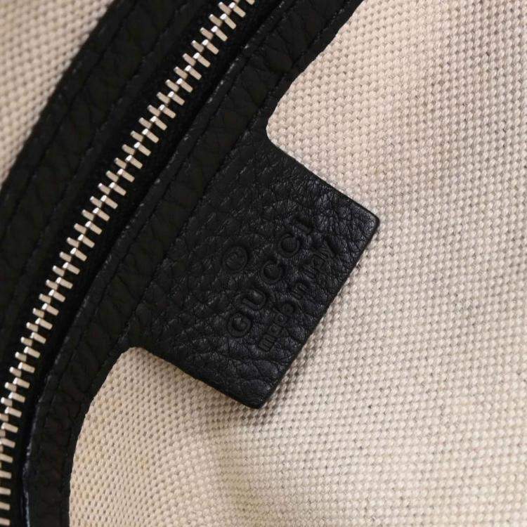 مملوكة مسبقًا Gucci Techno Horsebit XL Black Technical Fabric Hobo Bag