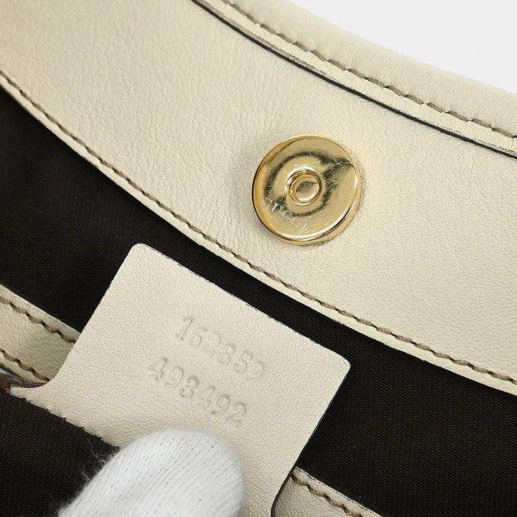 Pre Owned Gucci 85th Anniversary White Leather Shoulder Bag