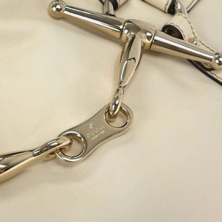 Pre Owned Gucci 85th Anniversary White Leather Shoulder Bag