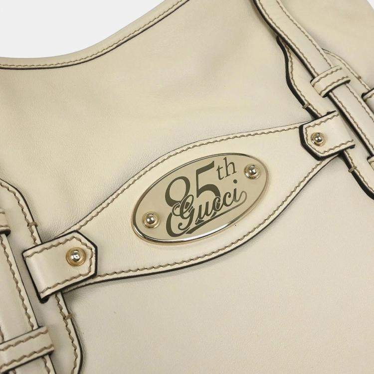 Pre Owned Gucci 85th Anniversary White Leather Shoulder Bag