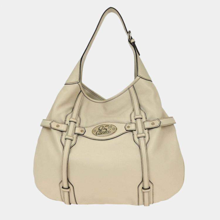 Pre Owned Gucci 85th Anniversary White Leather Shoulder Bag