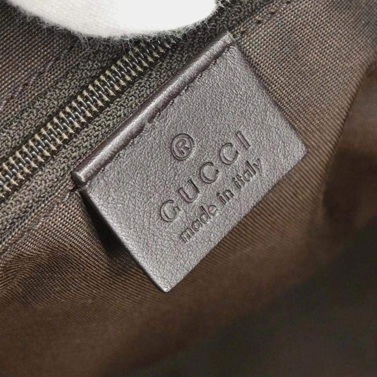 Pre Owned Gucci GG Supreme Brown Beige Canvas Tote Bag