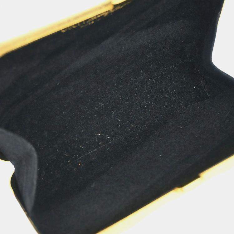 Pre Owned Gucci GG Pouch Gold Metal Wallet on Chain