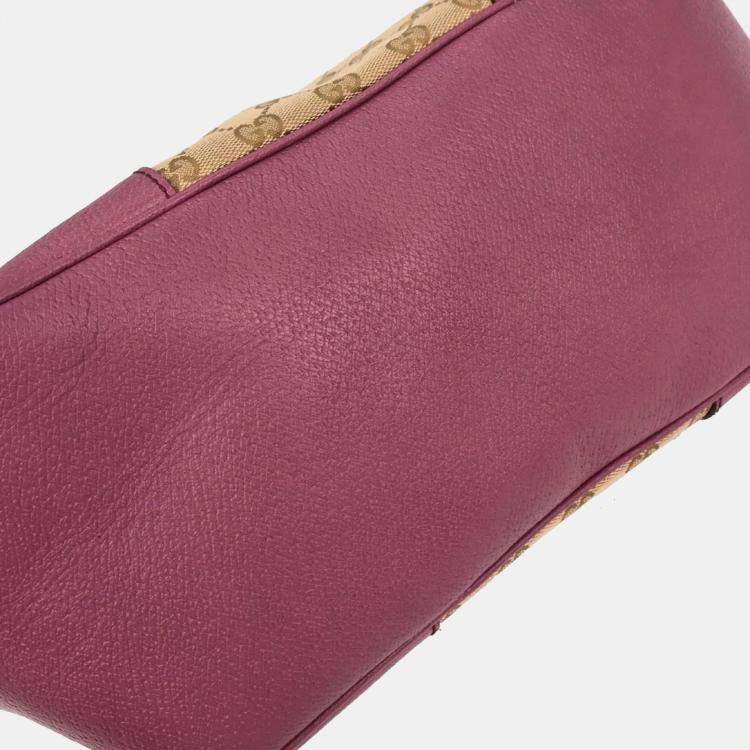 Pre Owned Gucci Beige Canvas Tote Bag