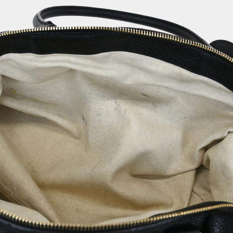 Pre Owned Gucci Black Leather Shoulder Bag