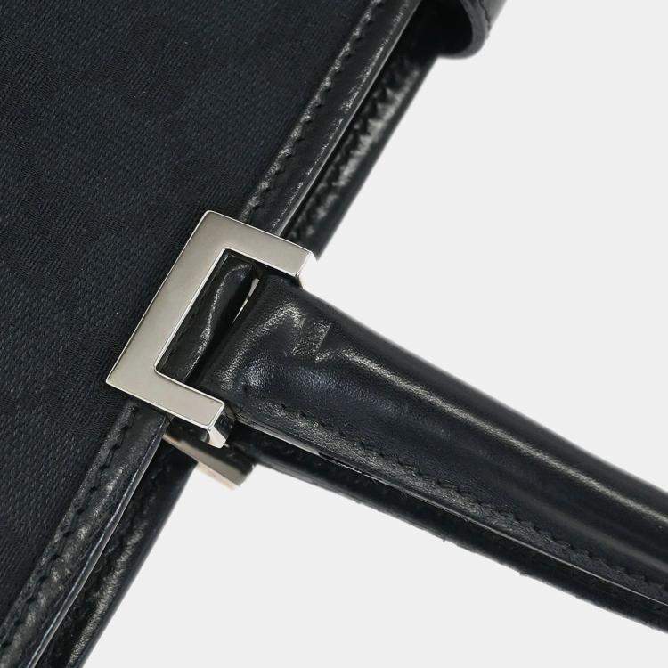 Pre Owned Gucci GG Jackie Black Canvas Shoulder Bag