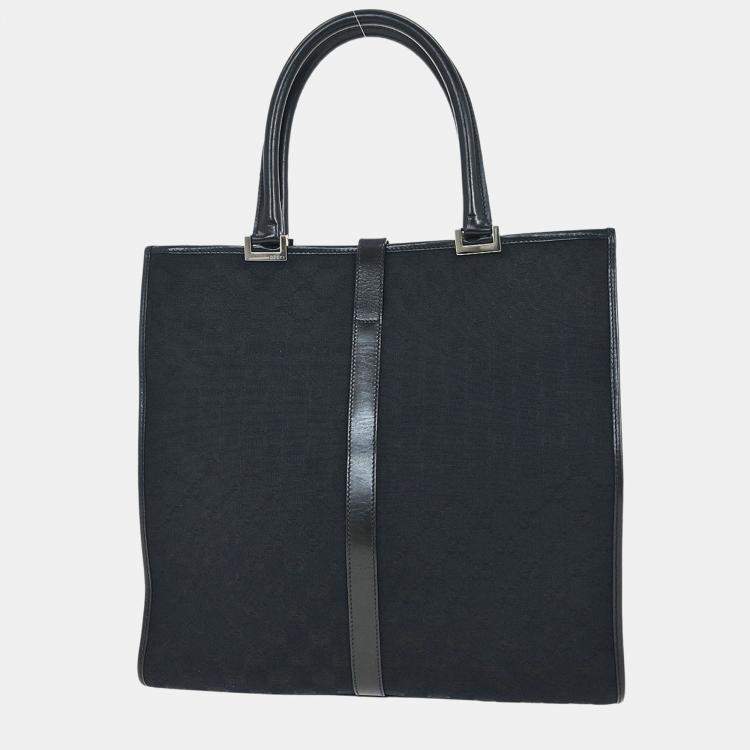 Pre Owned Gucci GG Jackie Black Canvas Shoulder Bag