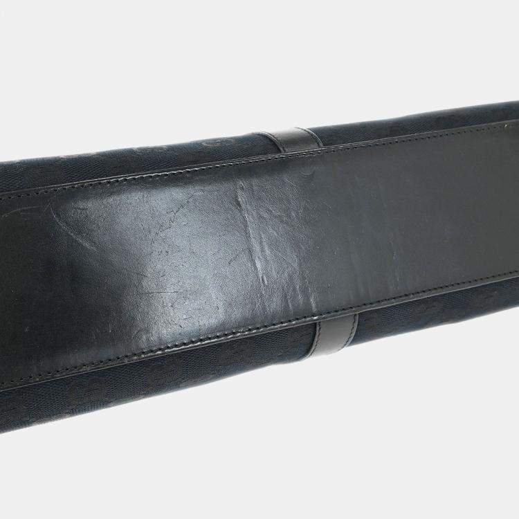 Pre Owned Gucci GG Jackie Black Canvas Shoulder Bag