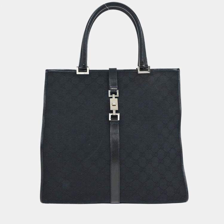 Pre Owned Gucci GG Jackie Black Canvas Shoulder Bag