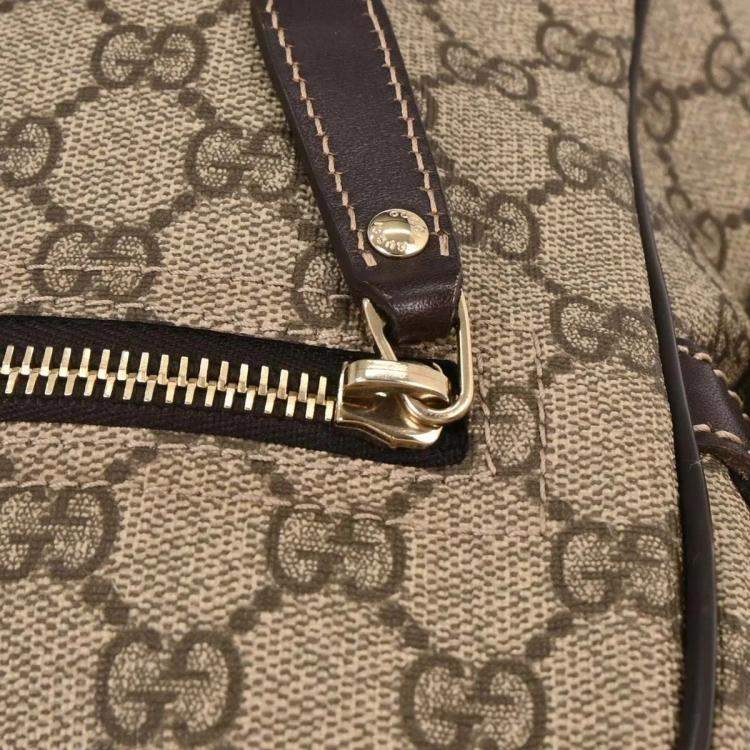 Pre Owned Gucci GG Supreme Brown Canvas Shoulder Bag