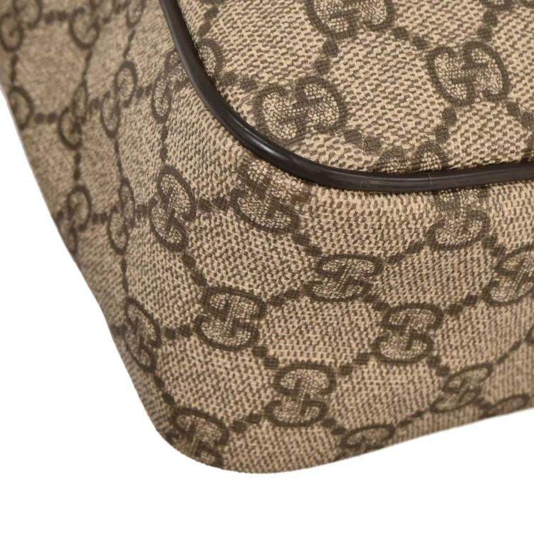 Pre Owned Gucci GG Supreme Brown Canvas Shoulder Bag