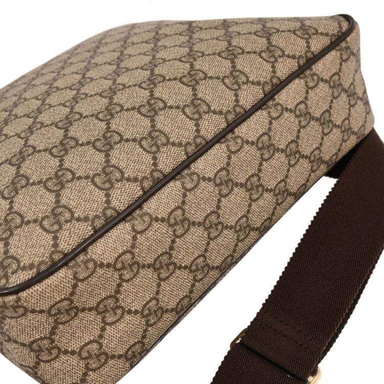 Pre Owned Gucci GG Supreme Brown Canvas Shoulder Bag