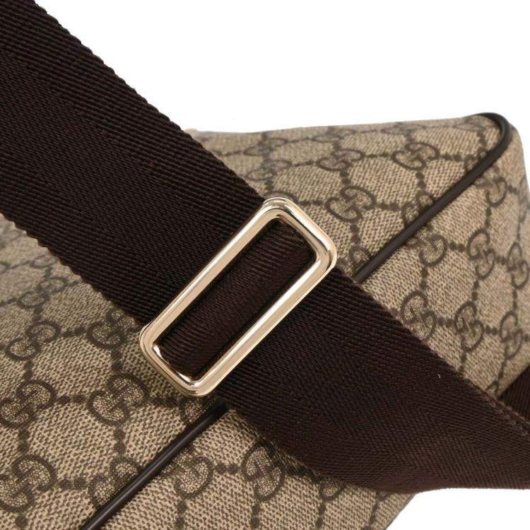 Pre Owned Gucci GG Supreme Brown Canvas Shoulder Bag