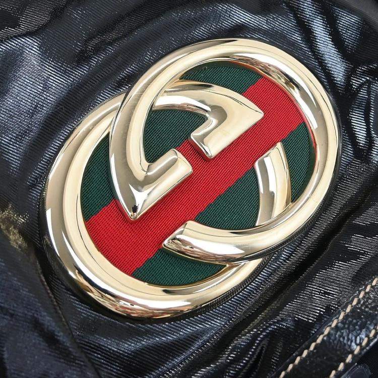 Pre Owned Gucci Britt Black PVC Tote Bag