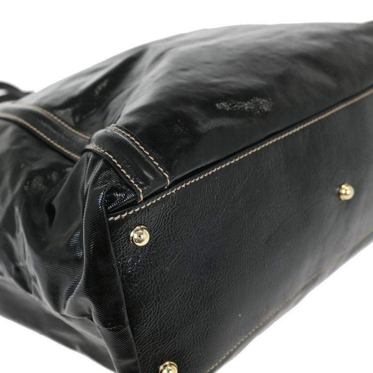 Pre Owned Gucci Britt Black PVC Tote Bag