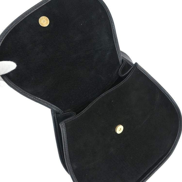 مملوكة مسبقًا Gucci Horsebit Black Suede Shoulder Bag