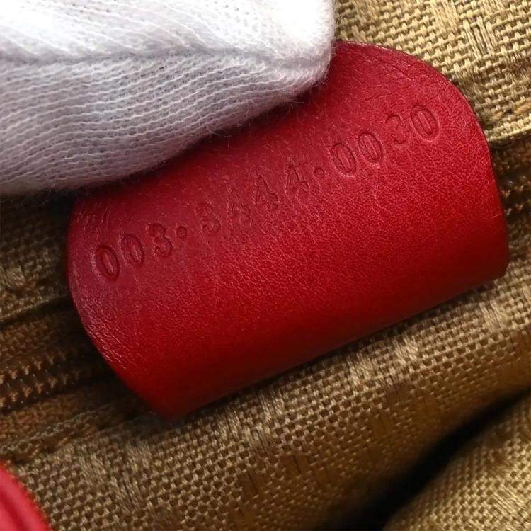 Pre Owned Gucci Bamboo Red Leather Backpack