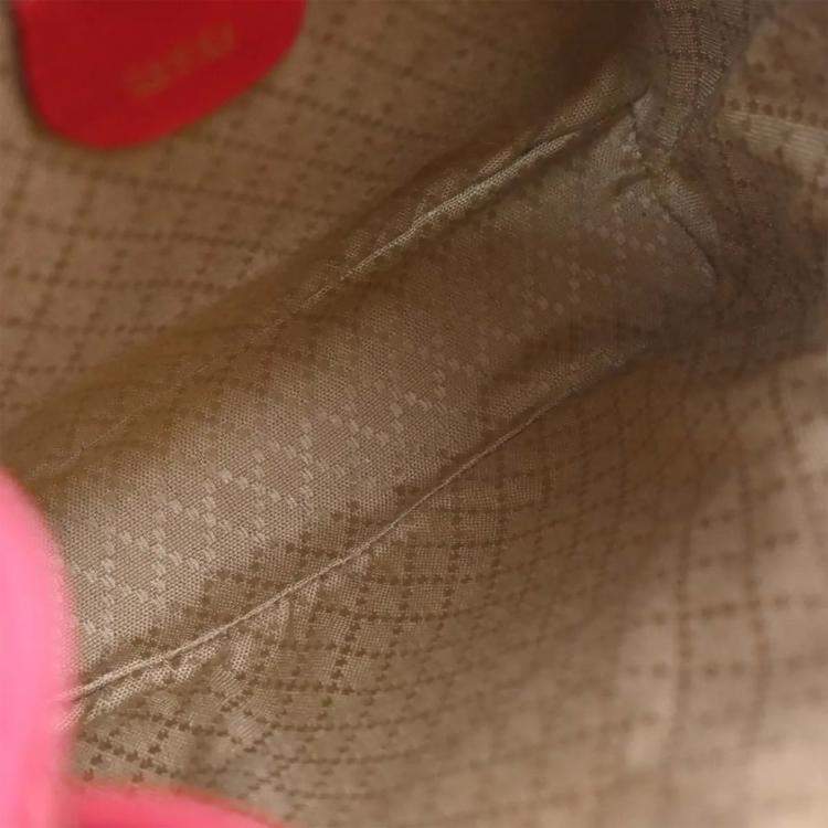 Pre Owned Gucci Bamboo Red Leather Backpack