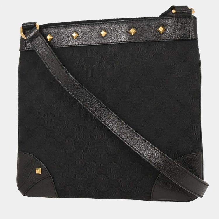 Pre Owned Gucci GG Black Canvas Shoulder Bag