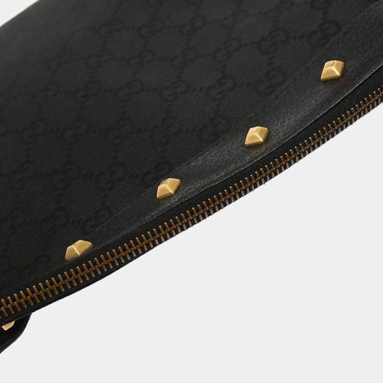 Pre Owned Gucci GG Black Canvas Shoulder Bag