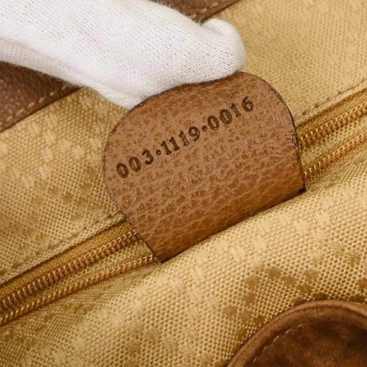 Pre Owned Gucci Brown Suede Bamboo Backpack