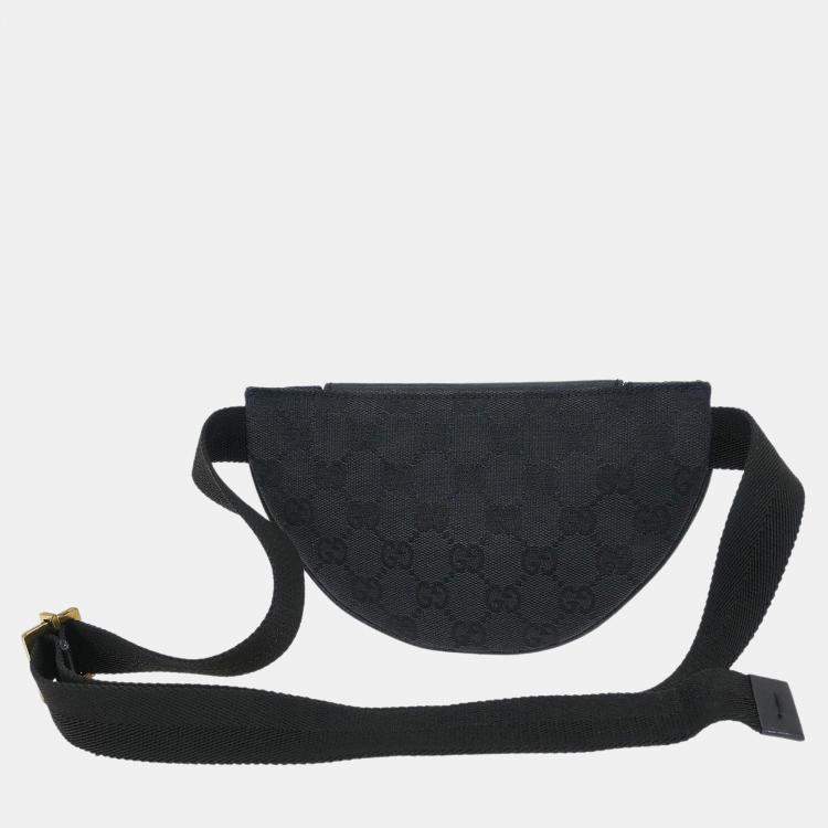 Pre Owned Gucci GG Black Canvas Belt Bag