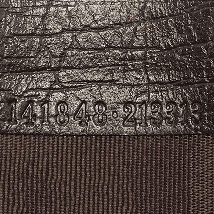 Pre Owned Gucci Interlocking G Dark Brown Leather Card Holder