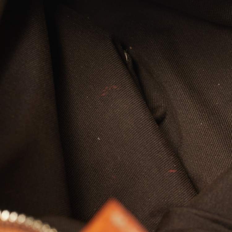 Pre Owned Gucci Buckle Brown/Beige GG Canvas and Leather Hobo