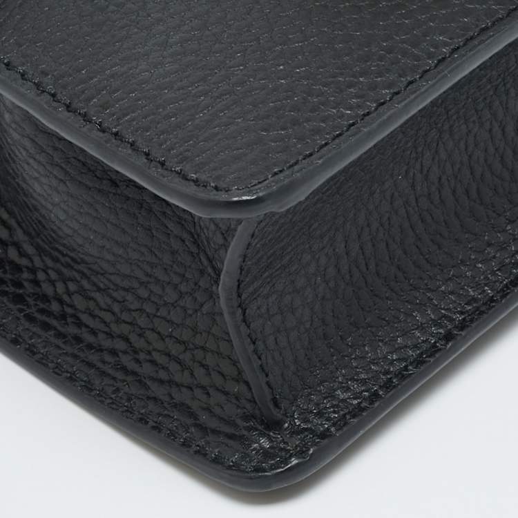 Pre Owned Gucci Crystal Dionysus Mini Black Leather Shoulder Bag