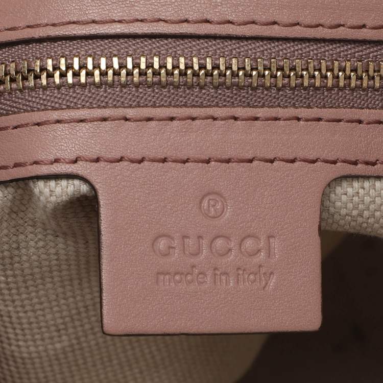 Pre Owned Gucci Soho Medium Beige Patent Leather Tote