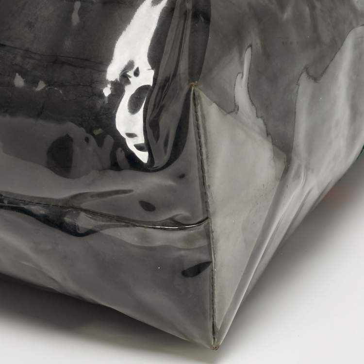 Pre Owned Gucci x Comme des Garcons Black/Clear PVC Web Tote 