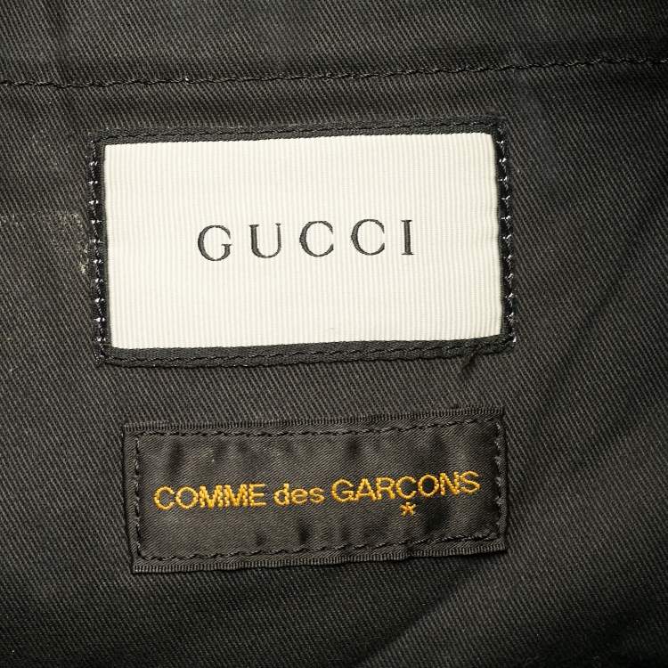 Pre Owned Gucci x Comme des Garcons Black/Clear PVC Web Tote 