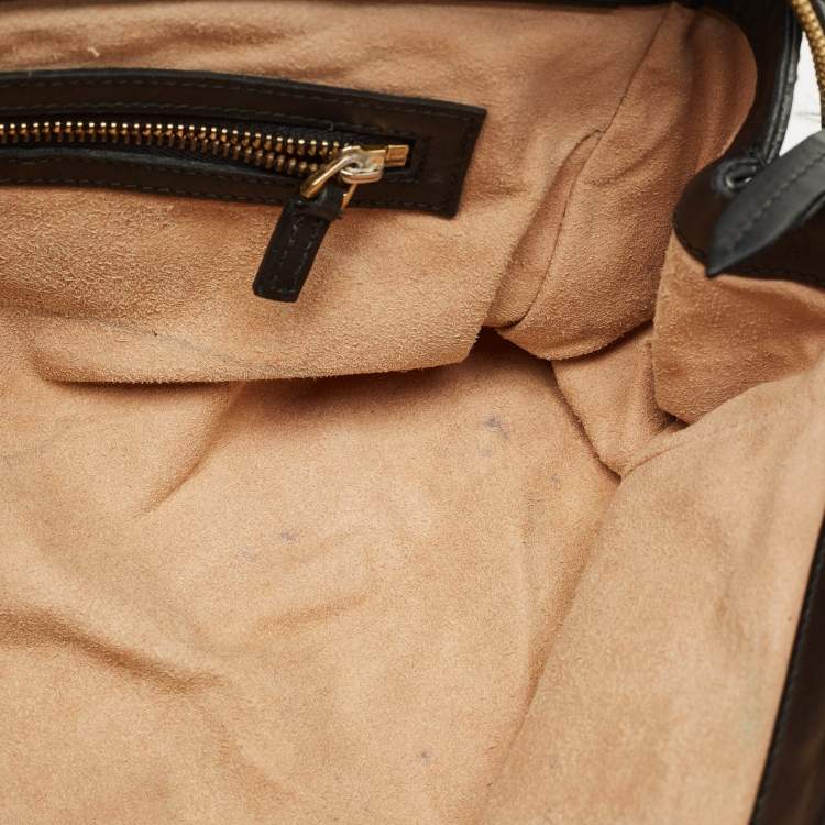 Pre Owned Gucci Chain Black Guccissima Leather Tote