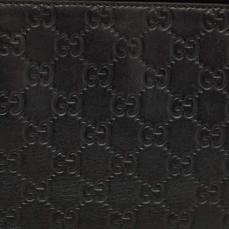 Pre Owned Gucci Chain Black Guccissima Leather Tote