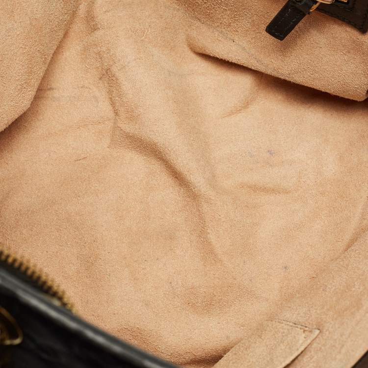 Pre Owned Gucci Chain Black Guccissima Leather Tote