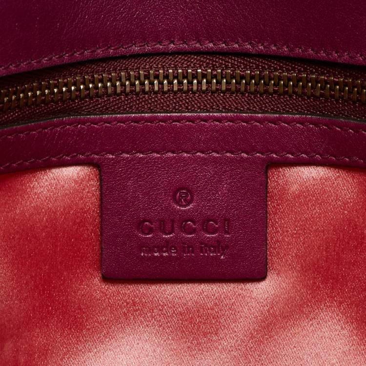Pre Owned Gucci GG Marmont Flap Small Purple Matelasse Velvet Shoulder Bag