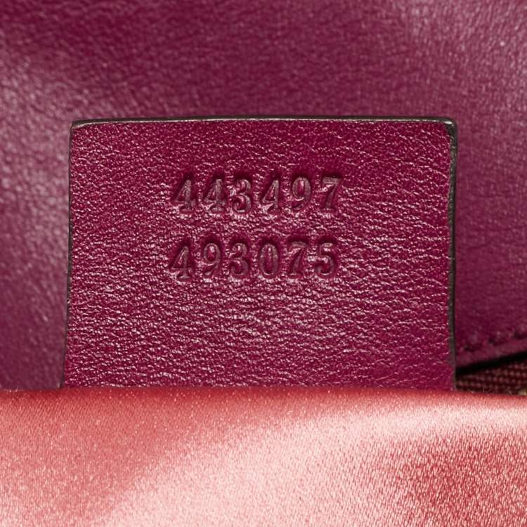 Pre Owned Gucci GG Marmont Flap Small Purple Matelasse Velvet Shoulder Bag