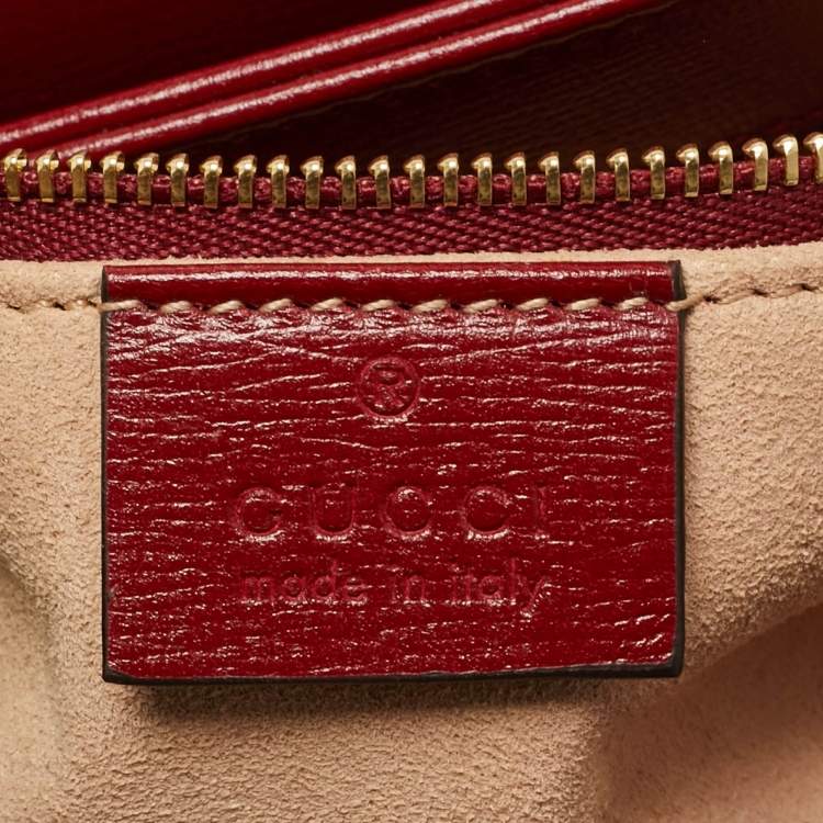 Pre Owned Gucci Horsebit 1955 Flap Red/Beige GG Supreme Canvas and Leather Shoulder Bag