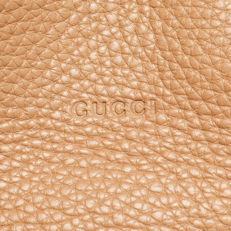 Pre Owned حقيبة يد غوتشي بامبو ديلي جلد بيج