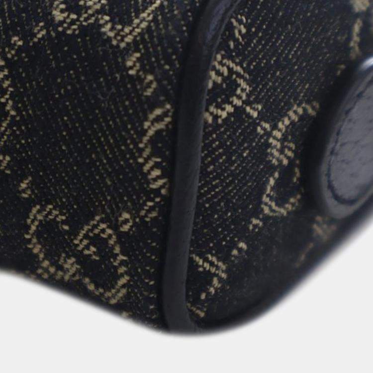 مملوكة مسبقًا Gucci Black Mini GG Denim Ophidia Crossbody