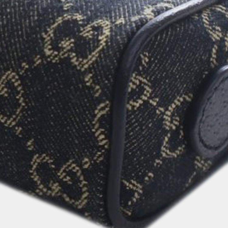 مملوكة مسبقًا Gucci Black Mini GG Denim Ophidia Crossbody