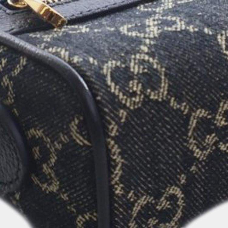 مملوكة مسبقًا Gucci Black Mini GG Denim Ophidia Crossbody