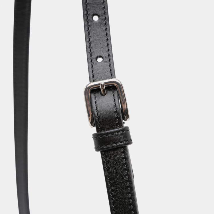 Pre Owned Gucci Black Small Leather Petite GG Satchel