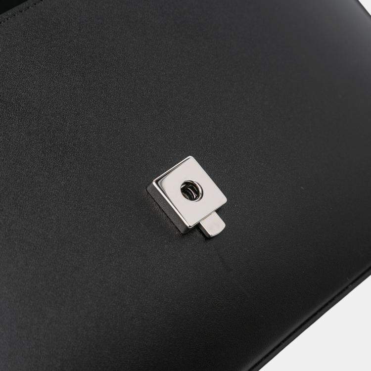 Pre Owned Gucci Black Small Leather Petite GG Satchel