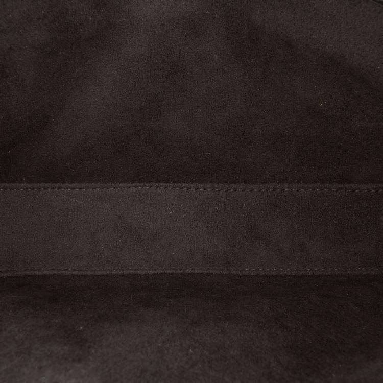 Pre Owned Gucci Black Small Leather Petite GG Satchel