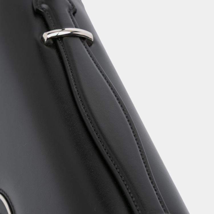 Pre Owned Gucci Black Small Leather Petite GG Satchel